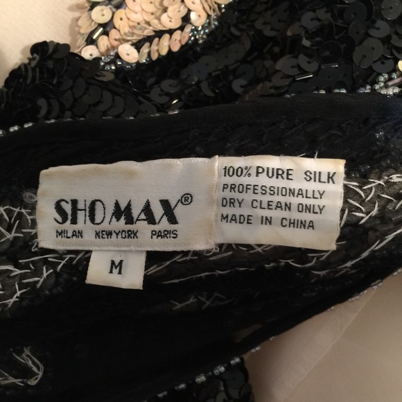 SHOMAX Silk and Sequined Formal Dress, Vintage - Picture 7 of 7